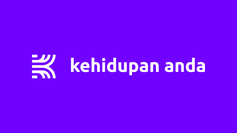 Kehidupan Anda logo - wit op paars