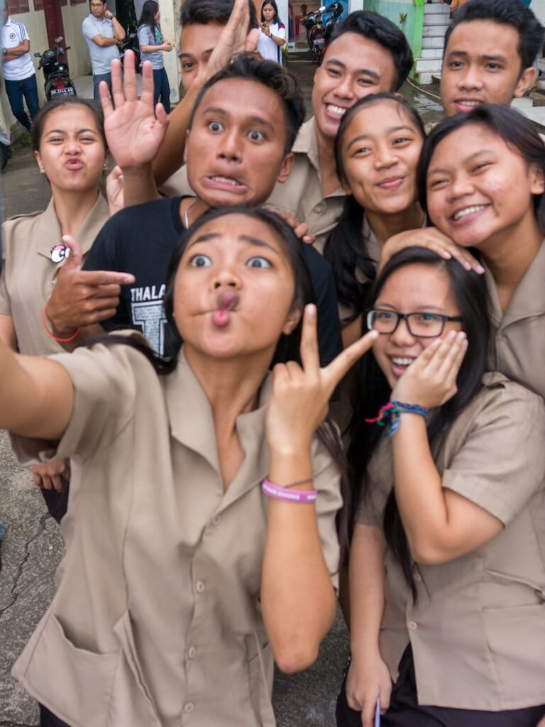 Students posing for a selfie